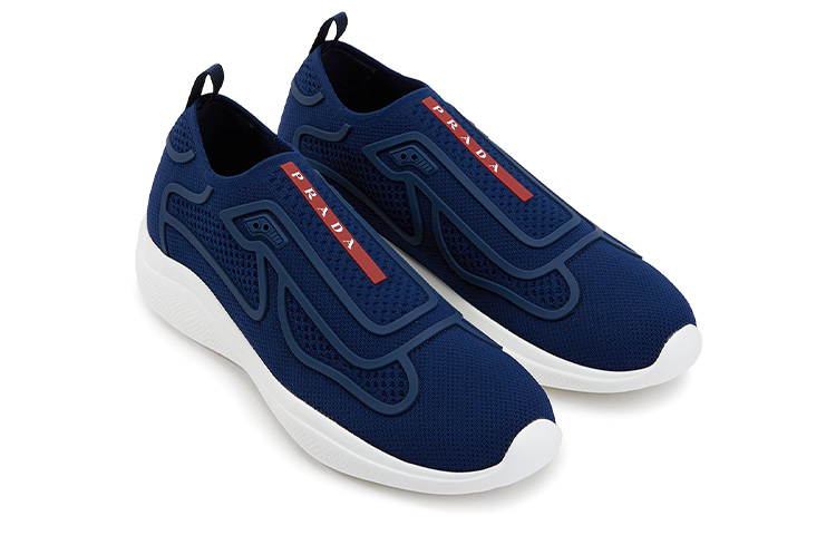 Prada Low Top Slip-On Sneakers 'Blue White' 圖 2