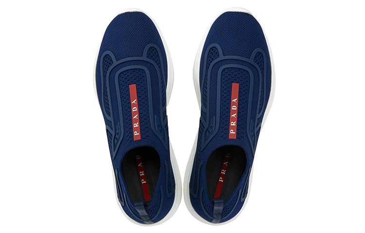 Prada Low Top Slip-On Sneakers 'Blue White' 圖 3