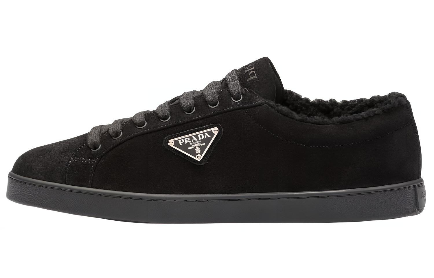 Prada Low Top Sneaker 'Black Suede Logo'