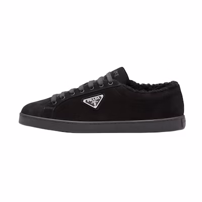 Prada Low Top Sneaker 'Black Suede Logo'