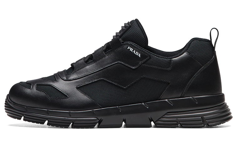 Prada Low-Top Sneaker 'Leather Fabric Black'