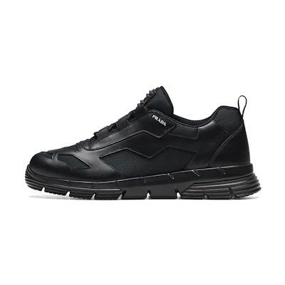 Prada Low-Top Sneaker 'Leather Fabric Black'