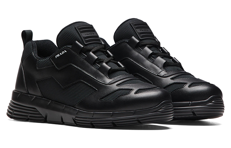 Prada Low-Top Sneaker 'Leather Fabric Black' 圖 3
