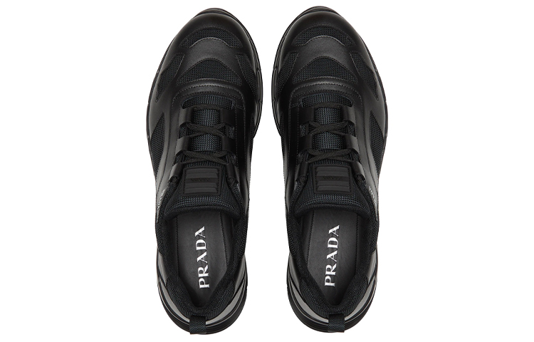 Prada Low-Top Sneaker 'Leather Fabric Black' 圖 4