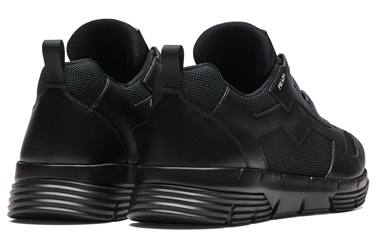 Prada Low-Top Sneaker 'Leather Fabric Black' 圖 5