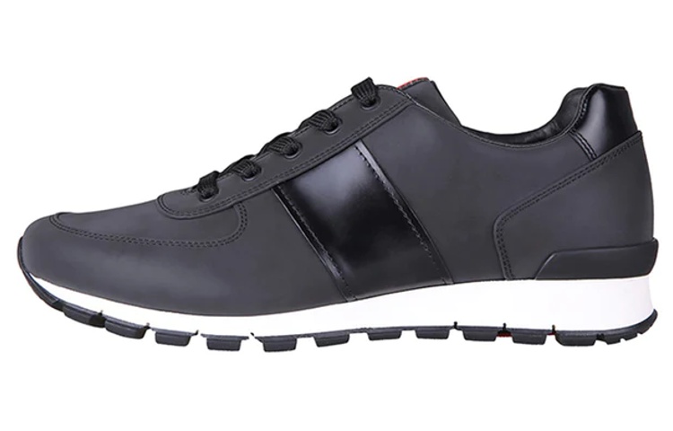 Prada Low Top Sneakers 'Dark Grey Leather Panel'
