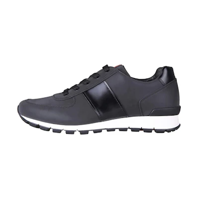 Prada Low Top Sneakers 'Dark Grey Leather Panel'