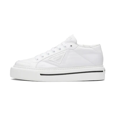 Prada Macro Leather Nylon 'White Fashion'