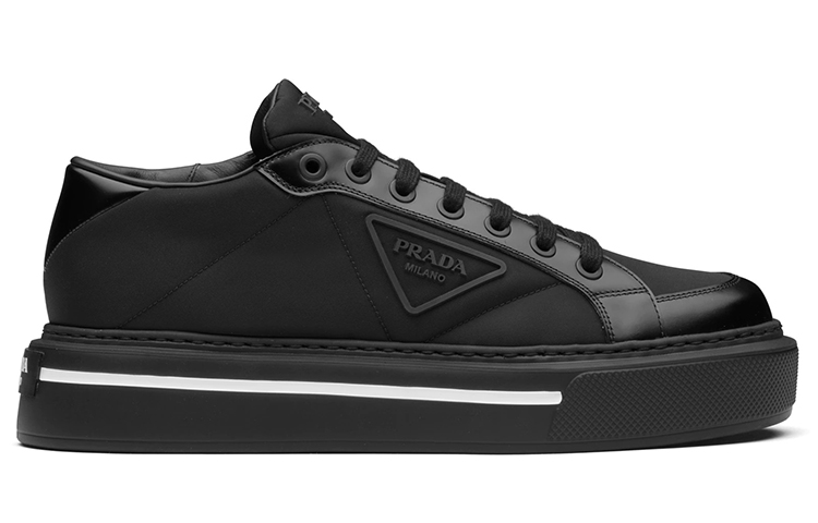 Order PRADA Macro Re-Nylon 尼龍皮革 運動 時尚板鞋 男款 黑色