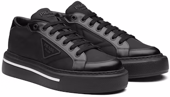 Lookbook PRADA Macro Re-Nylon 尼龍皮革 運動 時尚板鞋 男款 黑色