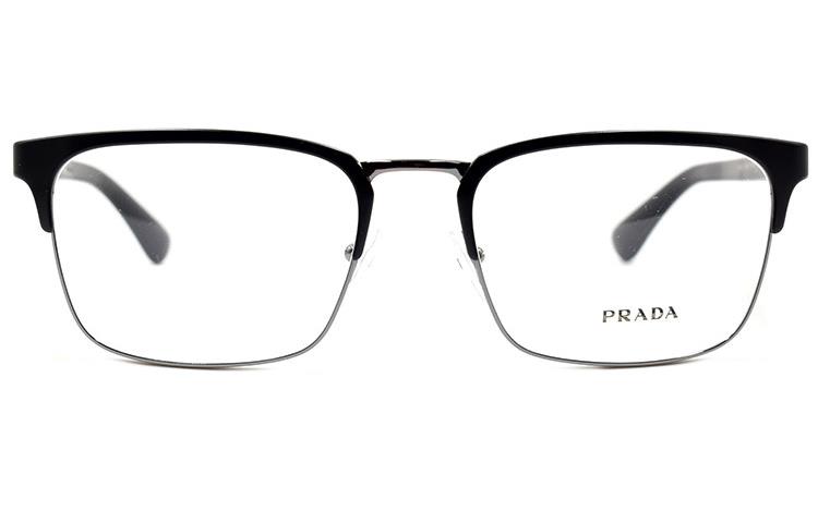 PRADA Matte Black/Silver Square Optical Glasses for Men (Prescription Ready). 0PR54TV1BO1O155 圖 3