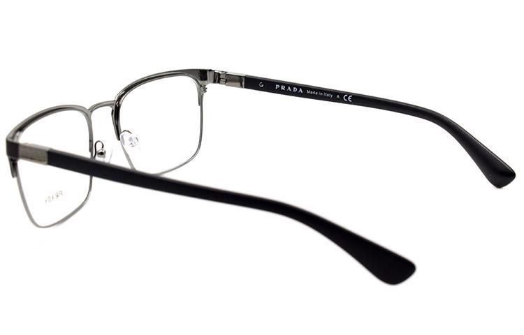 PRADA Matte Black/Silver Square Optical Glasses for Men (Prescription Ready). 0PR54TV1BO1O155 圖 4