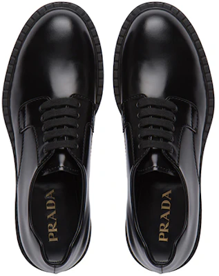 PRADA 普拉達 磨砂皮系帶鞋 黑色 Shop PRADA 普拉達 磨砂皮系帶鞋 黑色