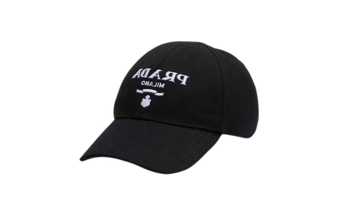 PRADA Men’s Black Embroidered Logo Fabric Baseball Cap 2HC2742CZQF0967