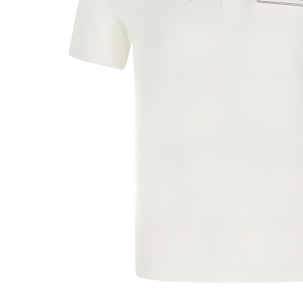 Sizing プラダ メンズ ホワイト 胸ポケット付き半袖ポロシャツ UJN481-1P6O-F0009-S-181