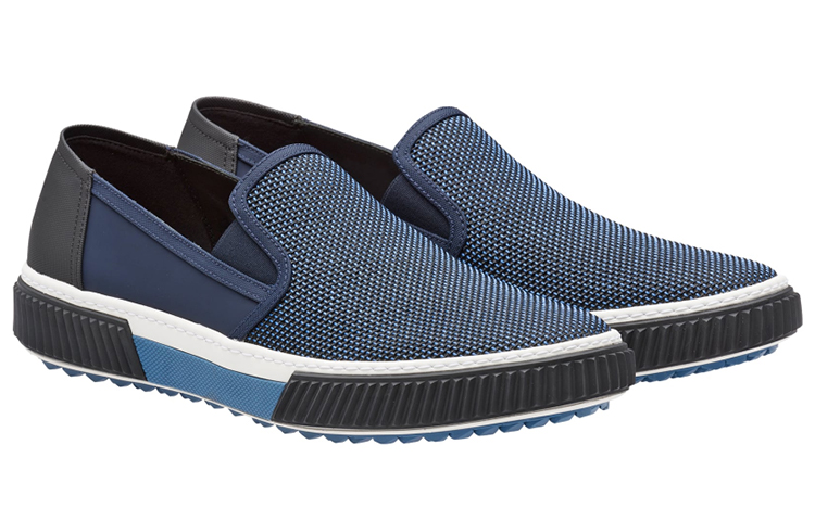 Prada Mesh Fabric Loafers 'Black Blue' 圖 2