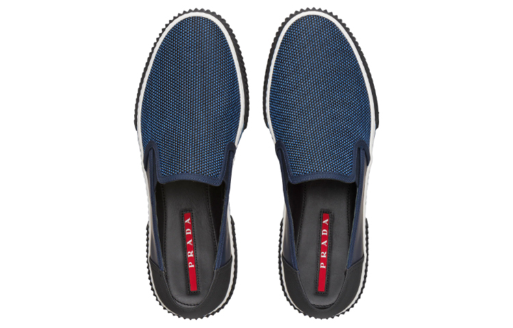 Prada Mesh Fabric Loafers 'Black Blue' 圖 4