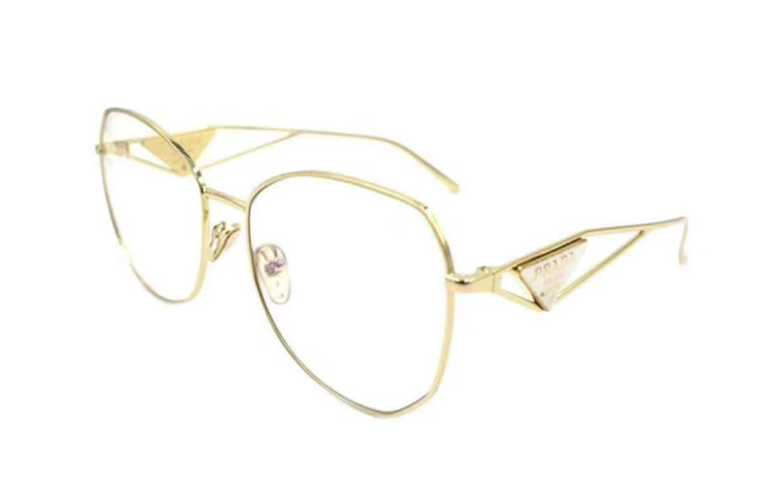 PRADA Metal Butterfly Logo Sunglasses Gold Unisex Fashion Statement Eyewear. 0PR57YS-ZVN08N