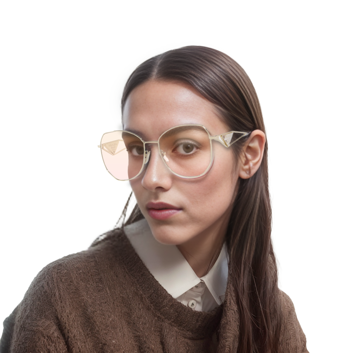 PRADA Metal Butterfly Logo Sunglasses Gold Unisex Fashion Statement Eyewear. 0PR57YS-ZVN08N 圖 3