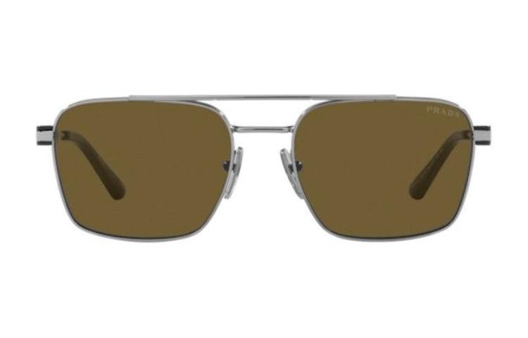 PRADA Metal Square Sunglasses Unisex Couple Style Silver. PR67ZS5AV01T 圖 3