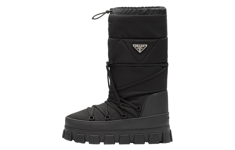 Prada Mid-Top Snow Boots 'Nylon Gabardine Black'