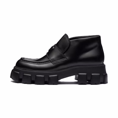 Prada Monolith 'Black Patent Leather Slip-On'