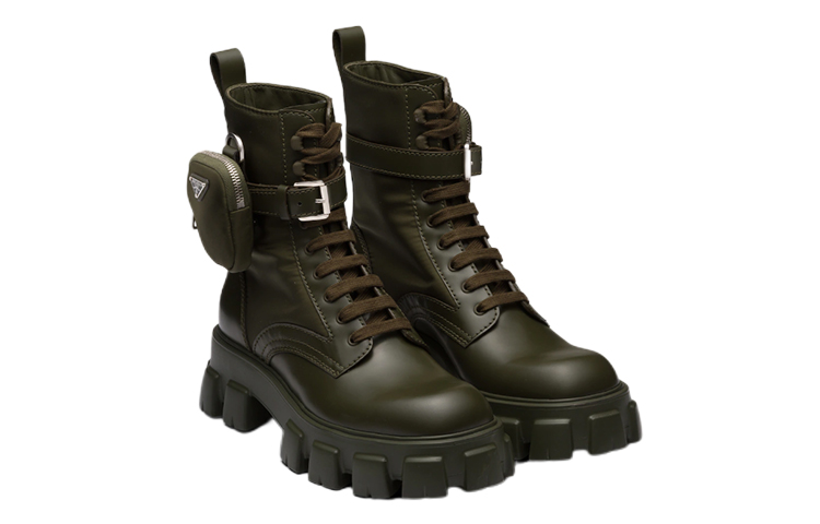 Lookbook Prada Monolith Stivali in Pelle Verniciata Verde Militare 2UE007_3LFR_F0161_F_D002