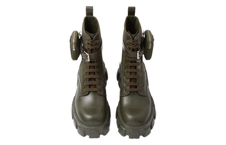 Purchase Prada Monolith Stivali in Pelle Verniciata Verde Militare 2UE007_3LFR_F0161_F_D002