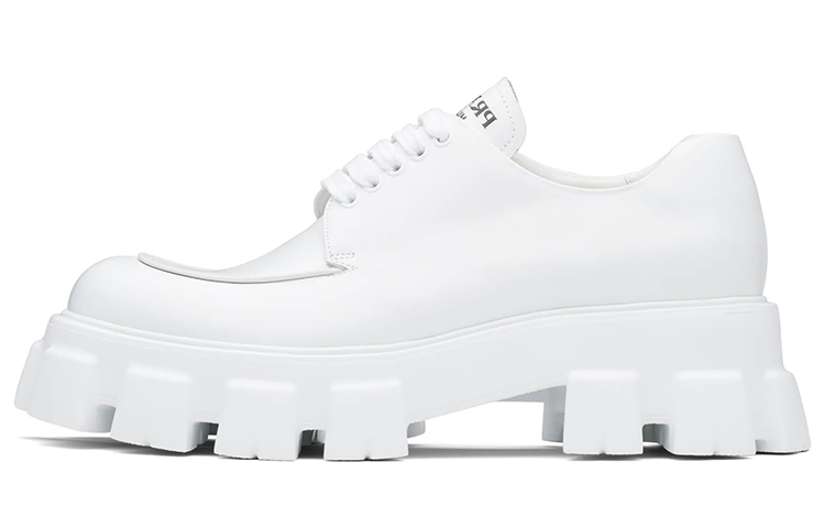 Prada Monolith 'White Velour Leather Lace-Up'