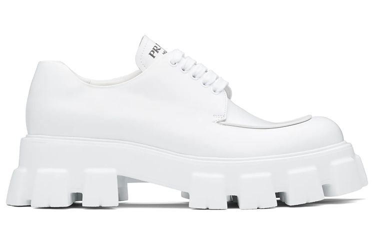 Prada Monolith 'White Velour Leather Lace-Up' 圖 2