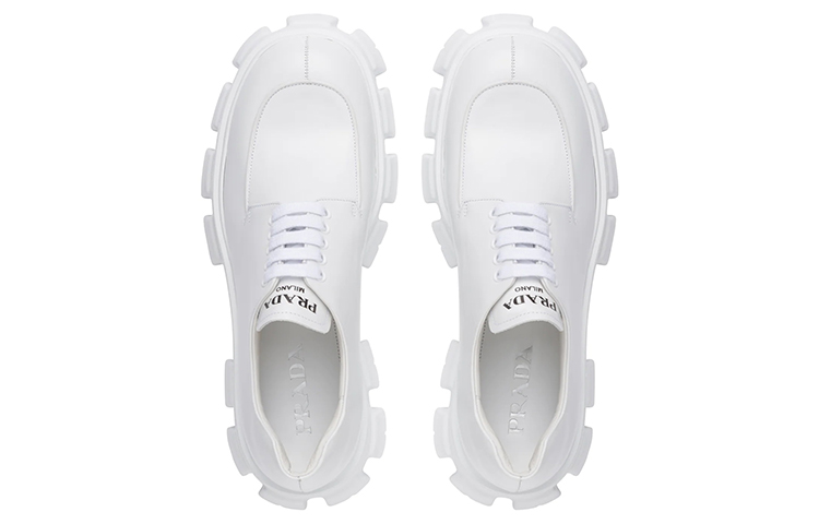 Prada Monolith 'White Velour Leather Lace-Up' 圖 4