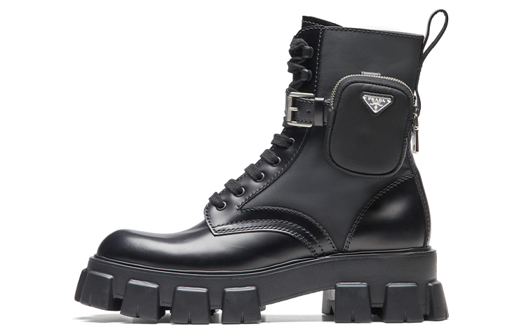 Buy Prada Monolith Brushed Leather and Nylon Boot 'Black' 2UE007_3LFR_F0002_F_D002/2UE007_3L09_F0002