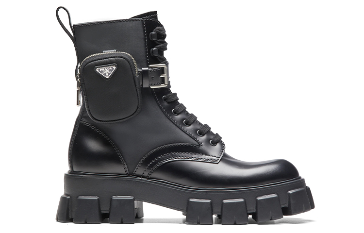 Order Prada Monolith Brushed Leather and Nylon Boot 'Black' 2UE007_3LFR_F0002_F_D002/2UE007_3L09_F0002