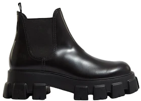 Order Prada Sepatu Chelsea Kulit Brushed Monolith 'Hitam' 2TE174-B4L-F0002