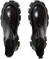 Shop Prada Sepatu Chelsea Kulit Brushed Monolith 'Hitam' 2TE174-B4L-F0002