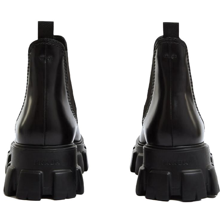 Purchase プラダ モノリス ブラッシュドレザー チェルシーブーツ (黒) 2TE174-B4L-F0002