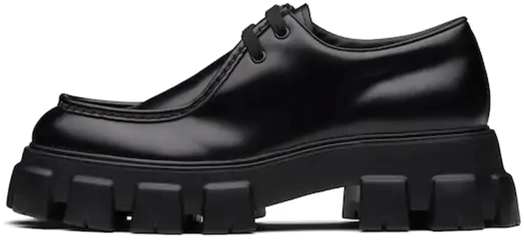 prada-monolith-brushed-leather-lace-up-black