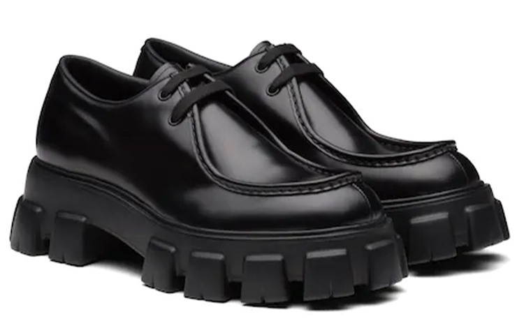 Order Prada Monolith 亮面皮革綁帶鞋 '黑色' 2EE355-B4L-F0002