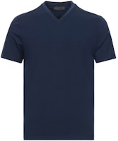 PRADA Navy Blue Cotton V-Neck Short Sleeve T-Shirt UJM565-1UOR-F0124-S-092 PRADA Navy Blue Cotton V-Neck Short Sleeve T-Shirt UJM565-1UOR-F0124-S-092