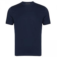 PRADA Navy Blue Slim Fit Cotton Crewneck T-Shirt UJM564-710-F0124-S-092 PRADA Navy Blue Slim Fit Cotton Crewneck T-Shirt UJM564-710-F0124-S-092