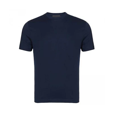PRADA Navy Blue Slim Fit Cotton Crewneck T-Shirt UJM564-710-F0124-S-092