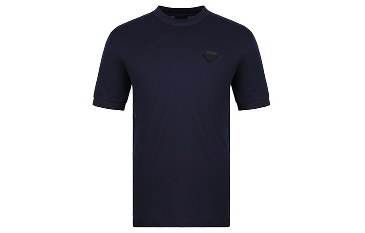 Order プラダ ネイビー コットン クルーネック Tシャツ UJN452-XGS-F0124