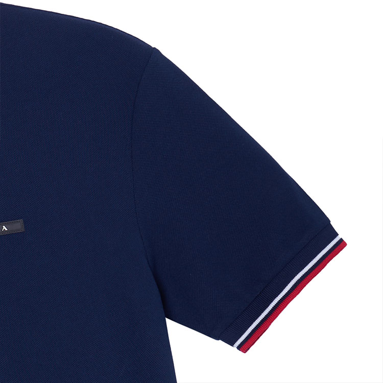 Details for 普拉达海军蓝条纹Logo翻领POLO衫 SJN256-322-F0SJB
