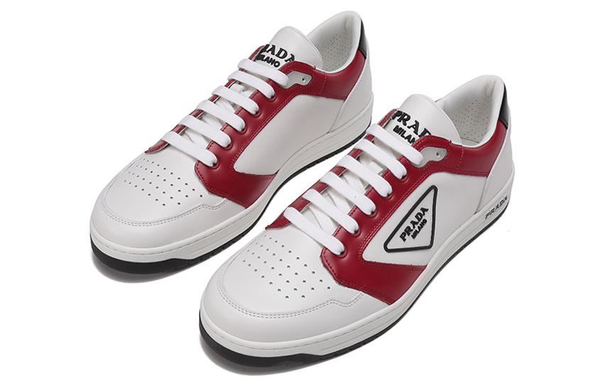 Lookbook Prada New Avenue Kulit Rendah 'Putih Merah' 2EE363-3LJ7-F0H5A