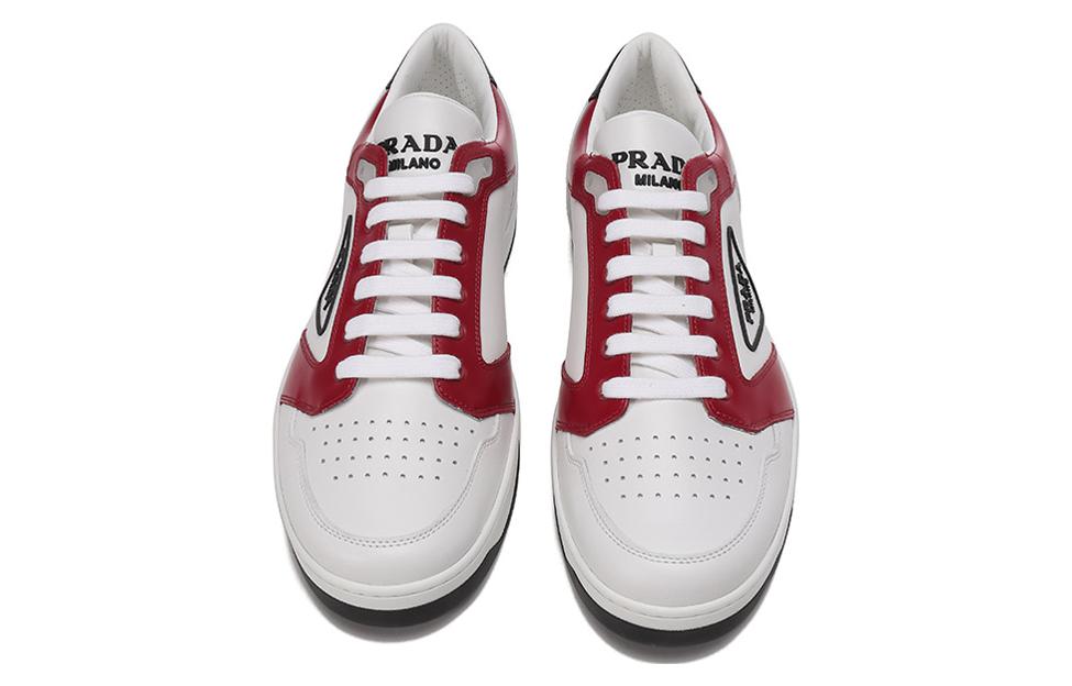 Shop Prada New Avenue Kulit Rendah 'Putih Merah' 2EE363-3LJ7-F0H5A