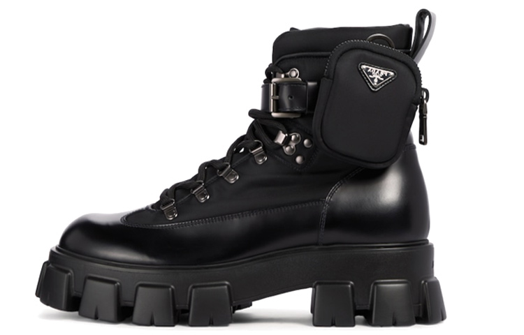 Prada Nylon Combat Boots 'Black'