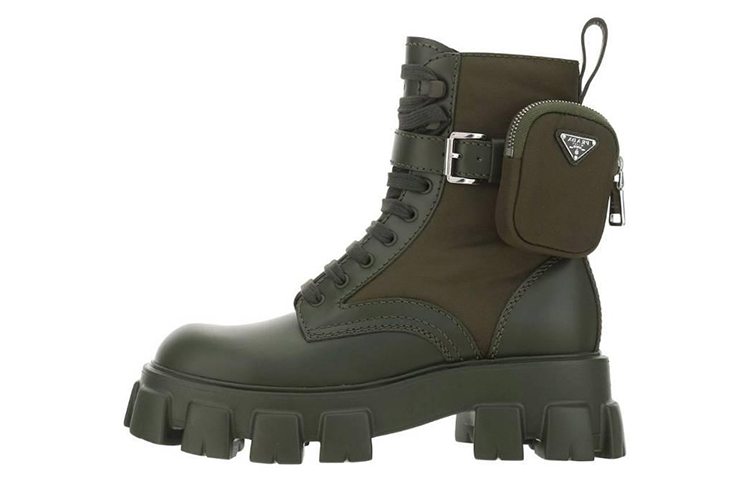 Prada Nylon Combat Boots 'Green'