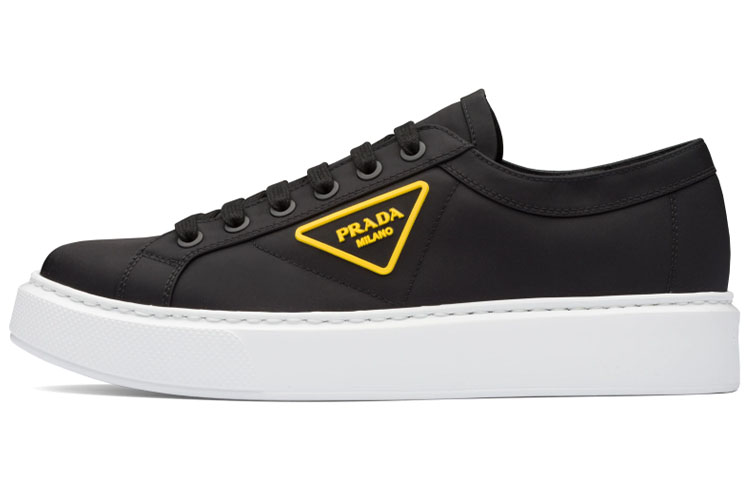 Buy Prada 尼龍華達呢車輪低筒運動鞋 '黑黃' 4E3560-W08-F0C5Z