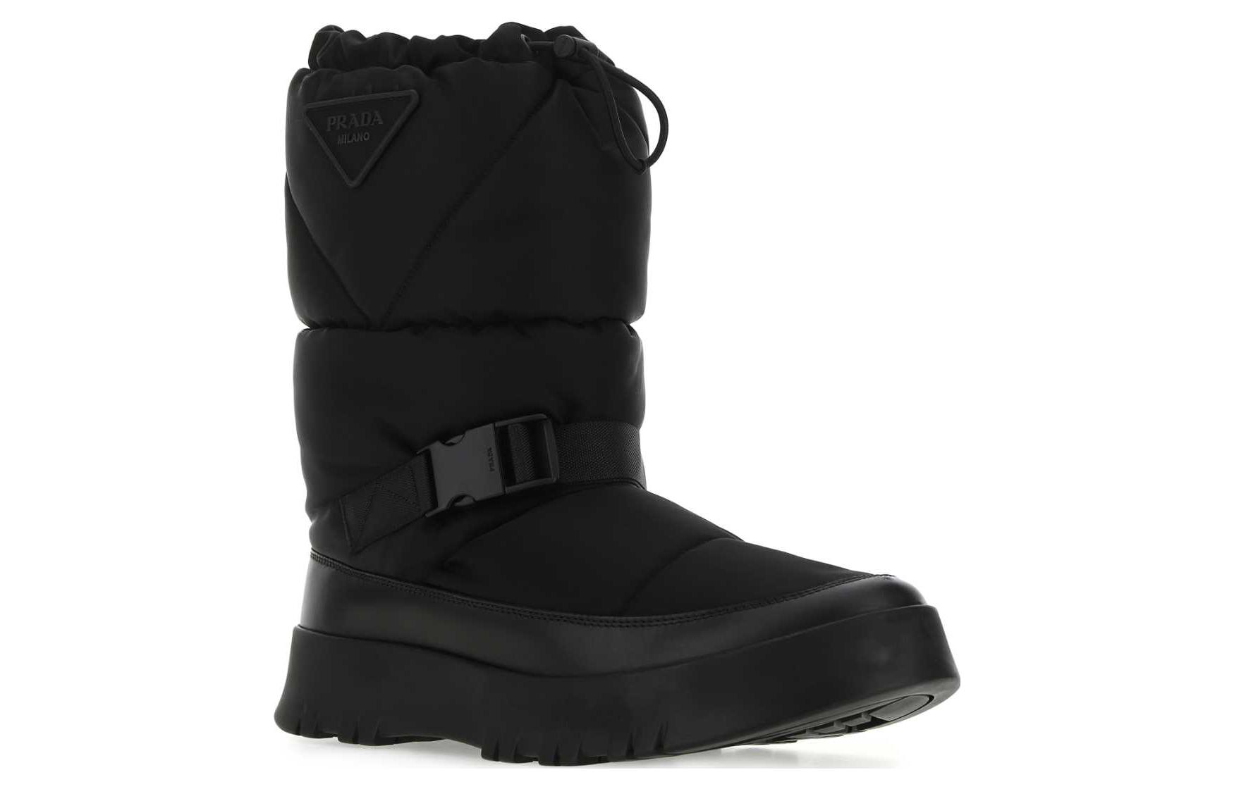 Prada Nylon Round-Toe Drawstring Ankle Boots 'Black' 圖 2