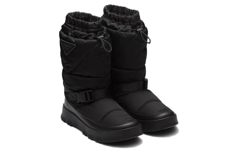 Prada Nylon Round-Toe Drawstring Ankle Boots 'Black' 圖 3